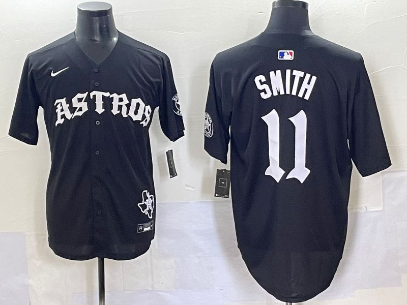 Men 2025 Houston Astros #11 Smith Black Seven generations Joint Name Nike MLB Jersey style 7041